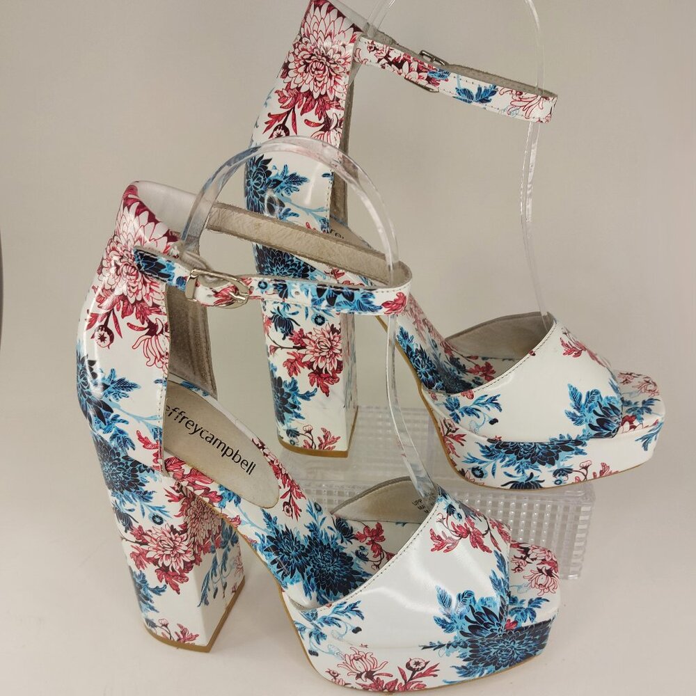 Jeffrey Campbell Mika Floral Platform Heels Size US 6.5